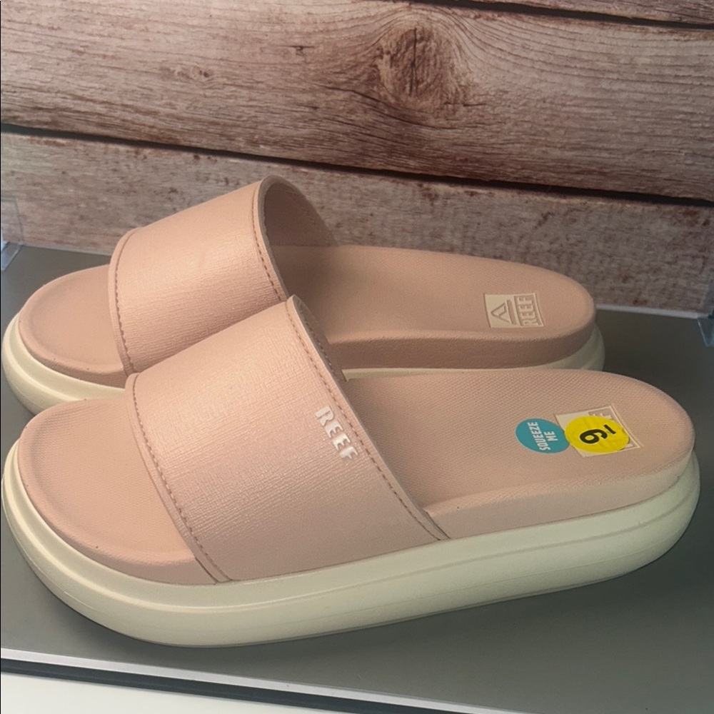 Reef Pink and Cream Platform Sandals multiple sizes available